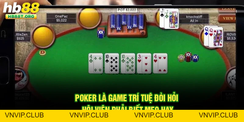 Chơi Poker Với Chiến Thuật Bluff - Mẹo Hiệu Quả Từ HB88 - VNVIP